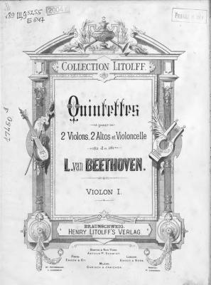 Quintette pour 2 Violons, 2 Altos, et Violoncelle de L. van Beethoven - Людвиг ван Бетховен 
