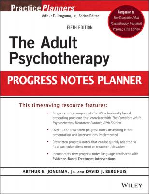 The Adult Psychotherapy Progress Notes Planner - David J. Berghuis 